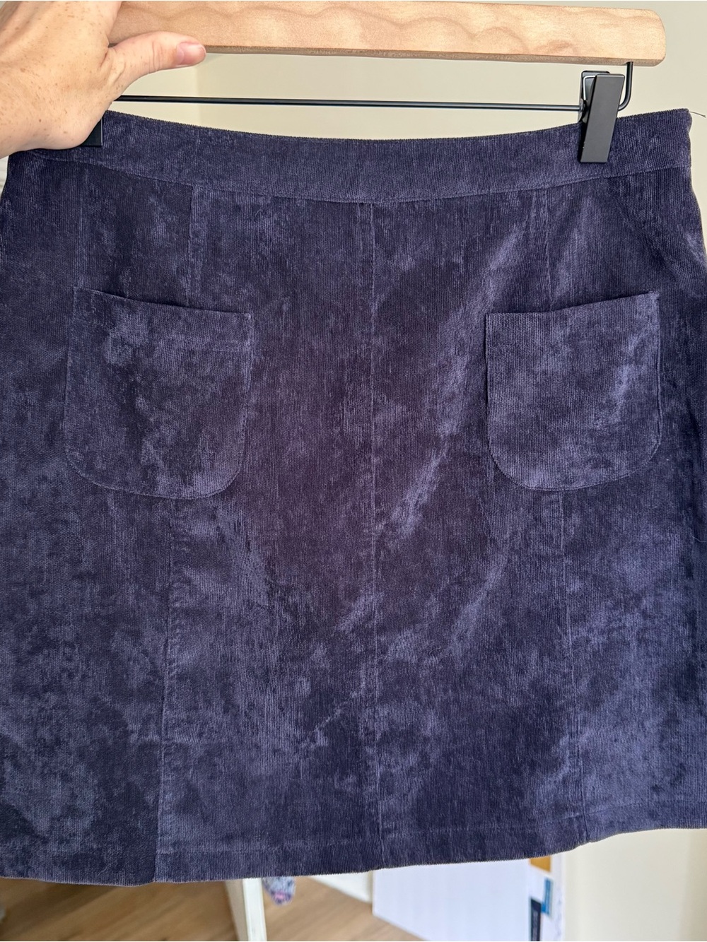 Sugar Lips Navy Corduroy Mini Skirt with Front Pockets Size M